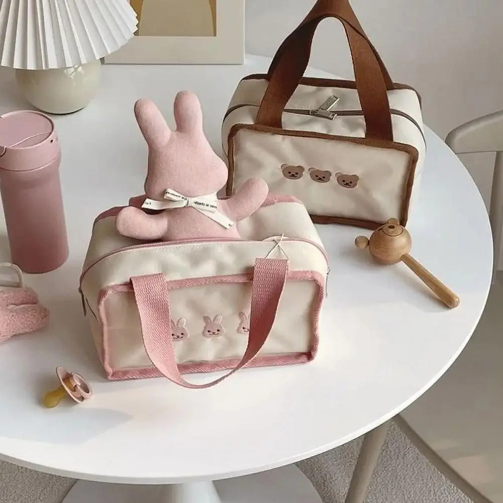 

Сумка для ланча, многофункциональная Водонепроницаемая вместительная Теплосберегающая сумка для еды с мультяшным медведем, Кроликом, выши...