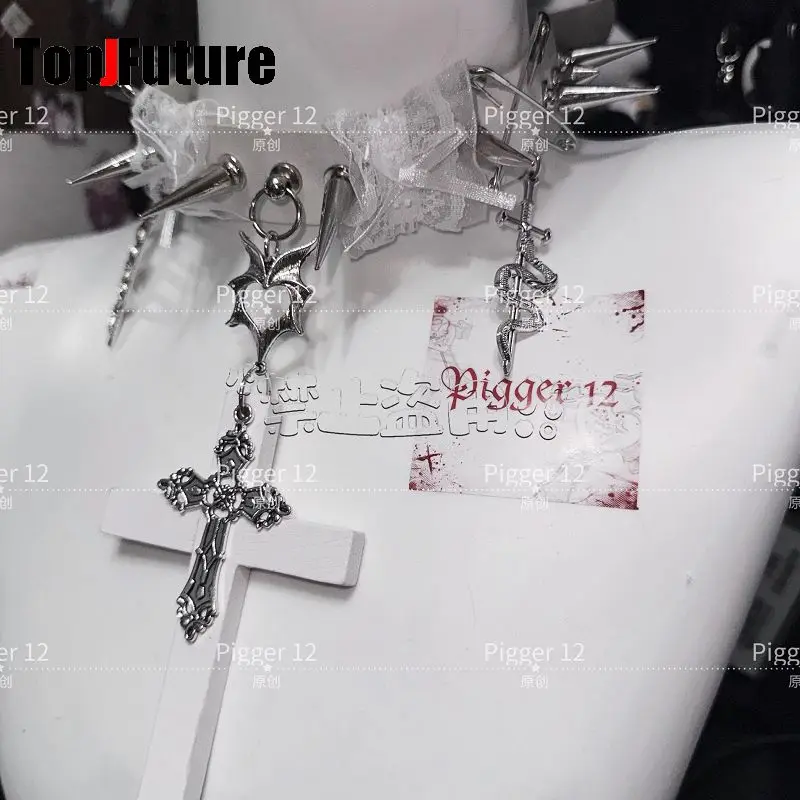 Женское металлическое ожерелье в стиле стимпанк Y2K