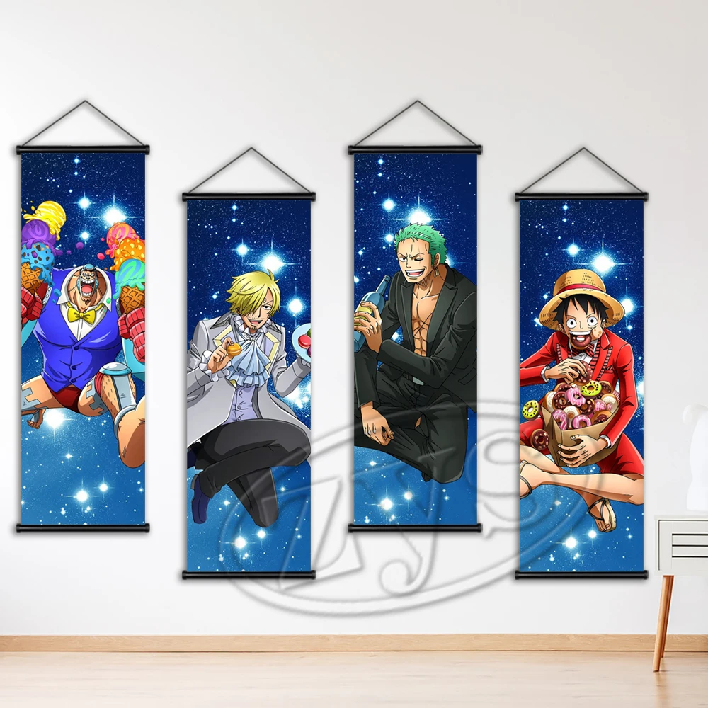 

Pints One Piece Poster Canvas Painting Roronoa Zoro Hanging Scrolls Mico Robin Picture Mural Boy Bedroom Kids Gift Home Decor