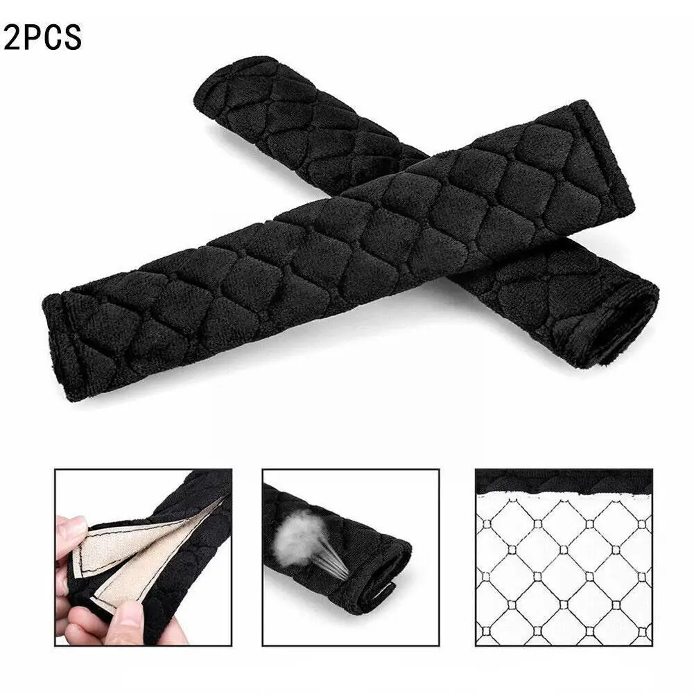 

2pcs Universal Car Seat Belt Cover Shoulder Pad Adjustable Plush Car Safety Belt Cover For Kids Adults Car Interior Accesso G2P9