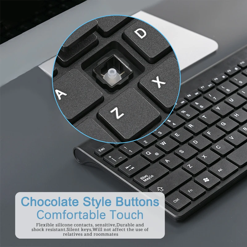 Клавиатура DISOUR Беспроводная Бесшумная 2 4 ГГц 86 клавиш