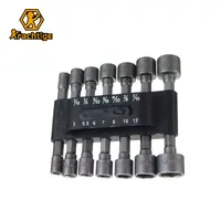 Krachtige 14Pcs Power Nut Driver Drill Bit Set 1/4"Hex Shank Wrench Tool Set Snap Cross SAE Metric Socket Wrench Screw