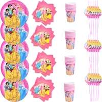 50 pieces disney princess minnie mouse frozen themed birthday party supplies cup straws baby shower anniversary dinnerware set