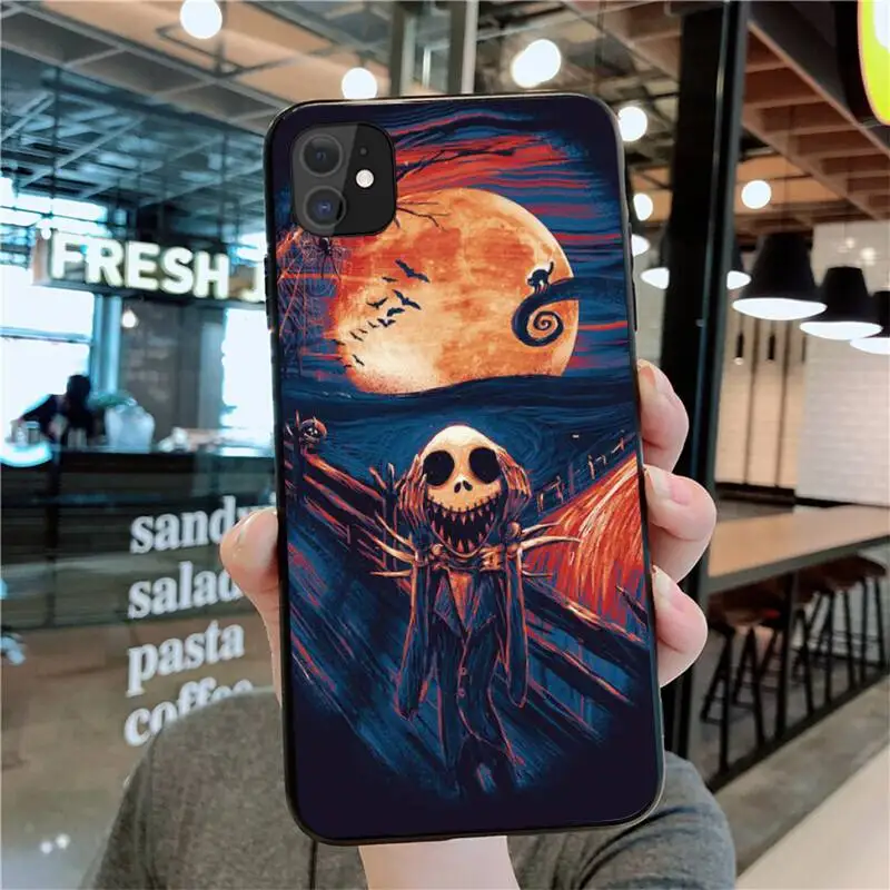 hot jack skellington phone case for iphone 13 12 11 pro max mini xs max 8 7 6 6s plus x 5s se 2020 xr cover free global shipping