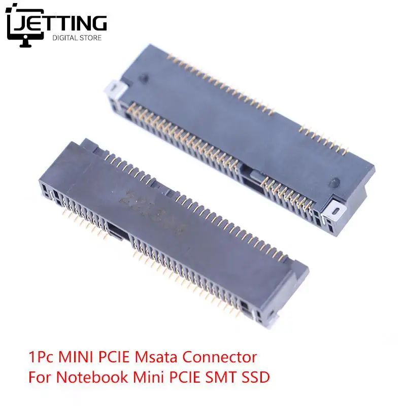 

1pc Mini PCI-E PCI Express PCie mSATA 52pin 4.0mm Height Socket Female Socket Connector Adapter Onboard SMT For SSD