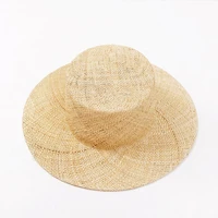 wholesale natural treasure grass straw hats wide brim sun hats for women summer beach hat popular millinery hat base boater cap