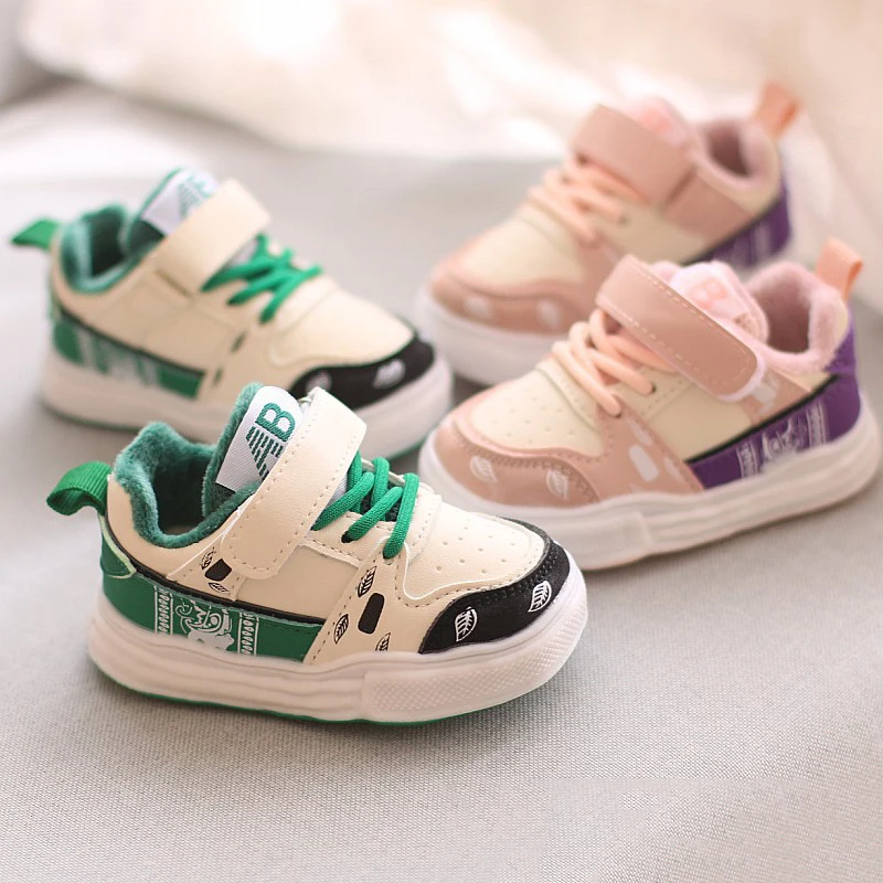 

Спортивная обувь для маленьких девочек и мальчиков, детские дышащие кожаные кроссовки, модная повседневная мягкая нескользящая обувь для малышей