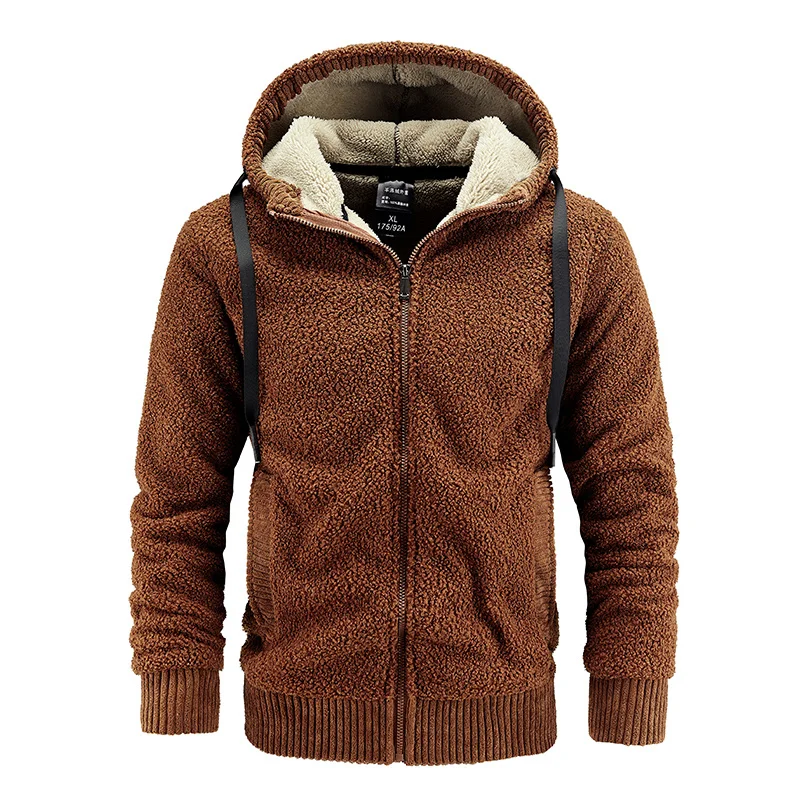 

8XL 7XL Casual Lamb Wool Jacket Men Military Winter Thick Warm Zipper Hooded Mens Parka Tactical Outdoor Windbreaker Coats Male