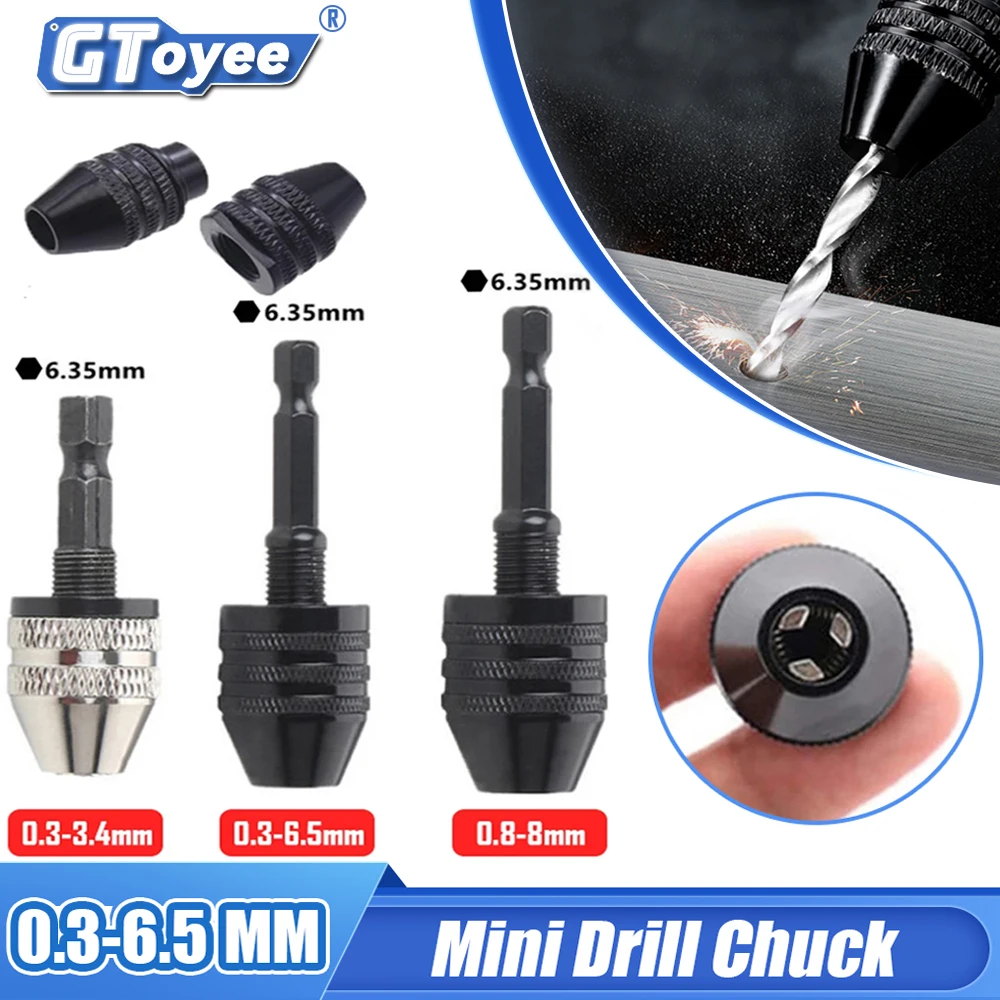 

Mini Keyles Drill Chuck Drill Shaft Screwdriver Adapter Electric Micromotor Clamp Tool Hexagonal Shank Drill Chuck Drill Adapter