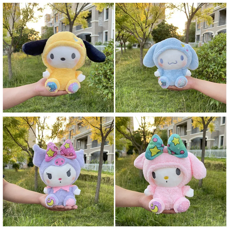 

20cm Sanrio Cartoon Kawaii My Melody Kuromi Cinnamoroll Kt Cat Purin Dog Plush Toy Anime Stuffed Animals Cute Plushie Doll Toys