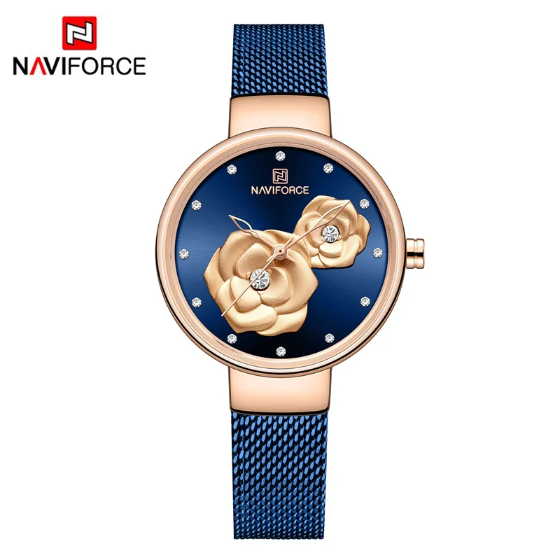 Фото NAVIFORCE New Watch with Box Luxury Brand Creative Design Steel Mesh Women's Watches Female Clock Relogio Feminino Set For Sale №1