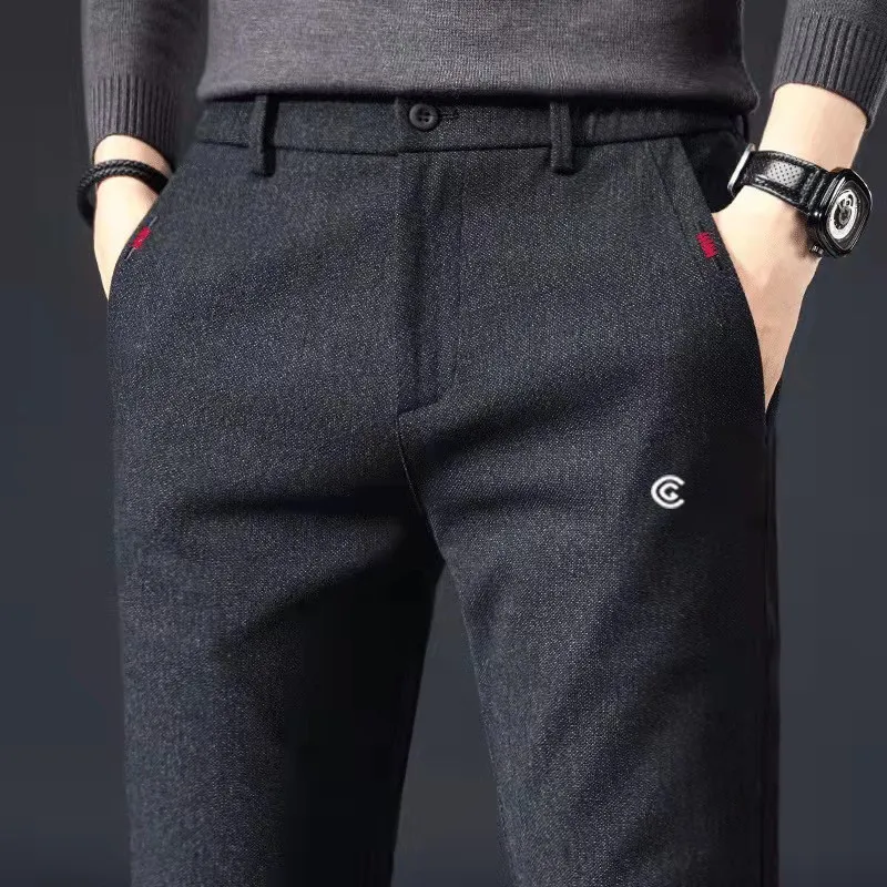 new high-quality golf men's new autumn and winter casual pants golf stretch thick plush pants business casual pants brand pants