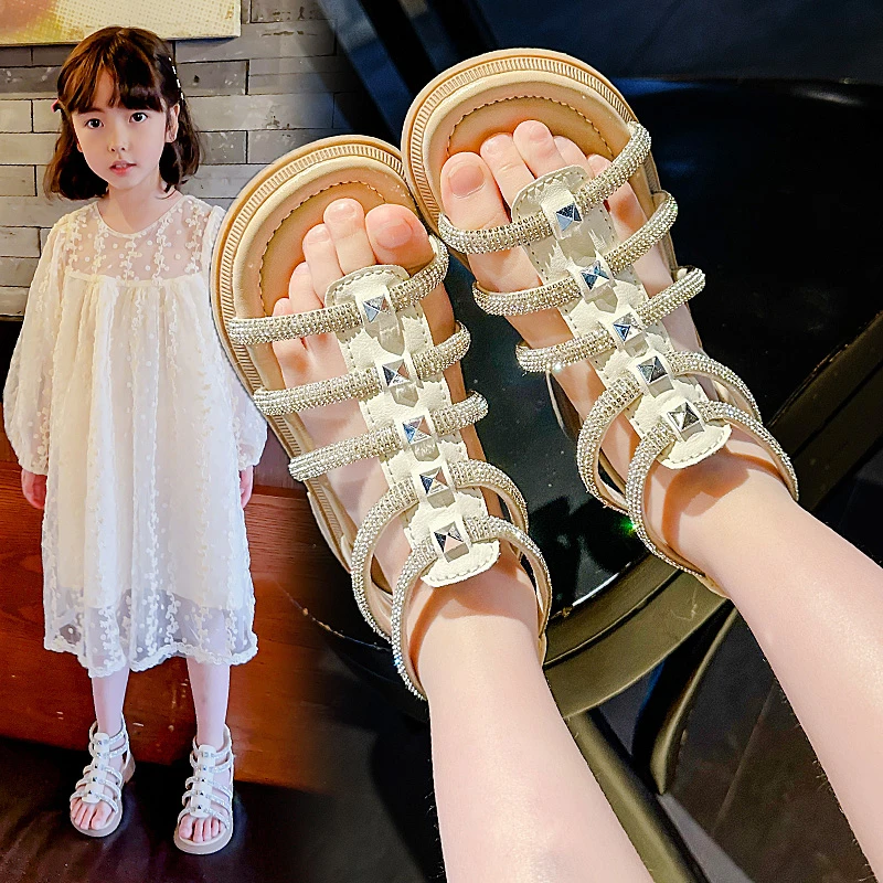 

2023 New Arrival Toddlers Girls Sandals Fashion Little Kids Summer Flats Shoes 2-9y Girl Children Sandalias