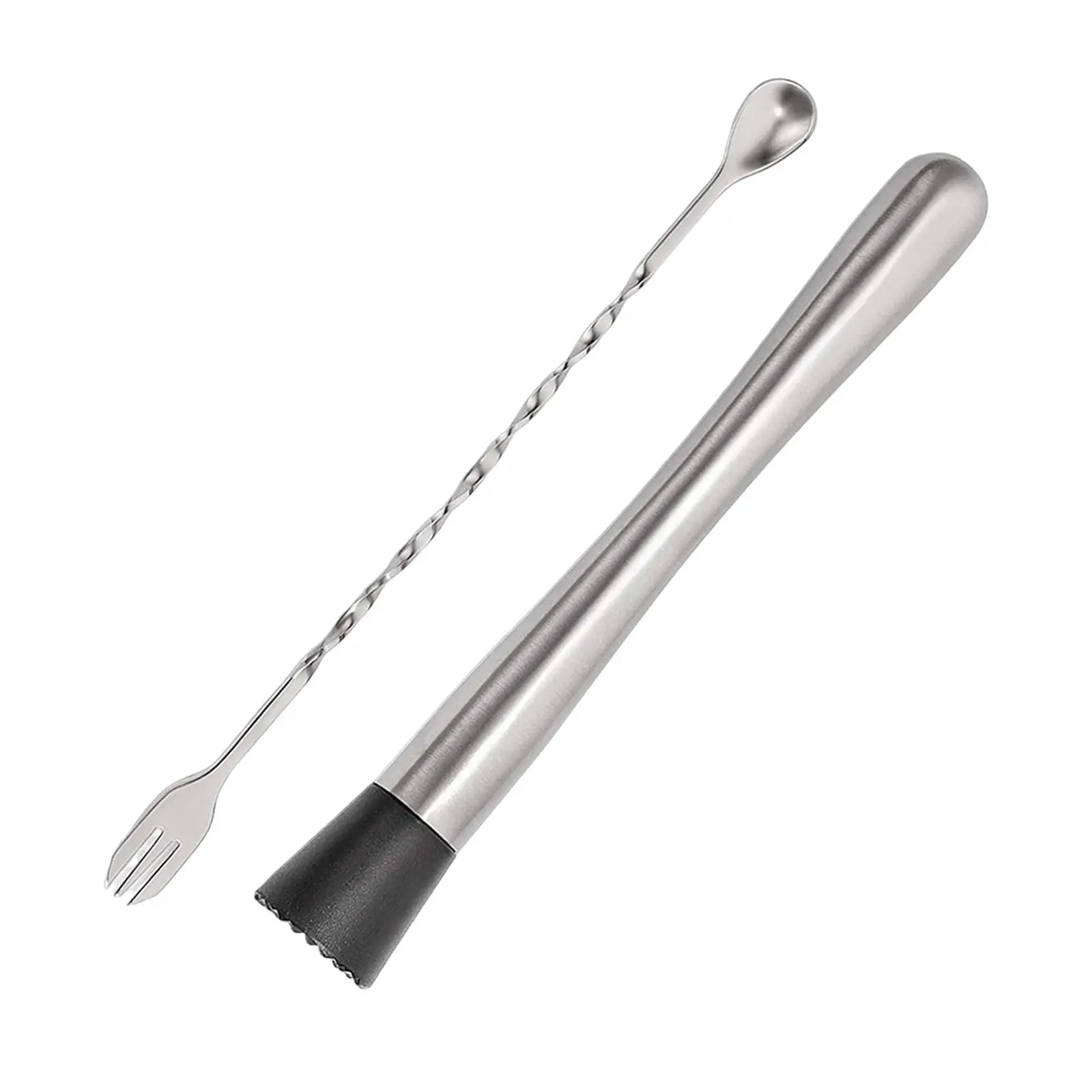 2Pcs Cocktail Muddler Long Drink Stirrer 10 inch for Fruit D