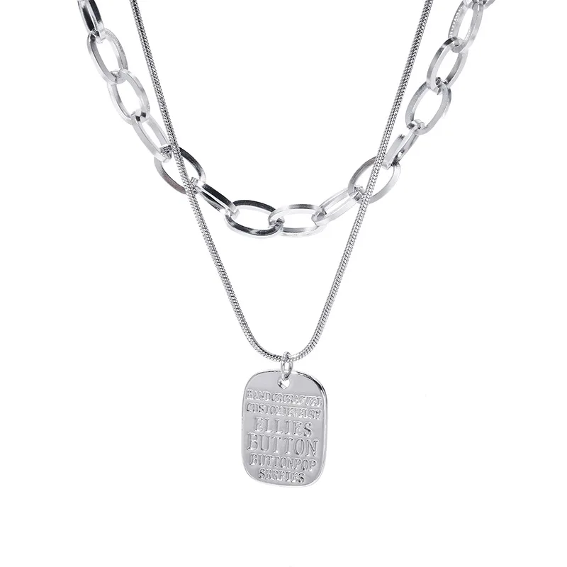 2022 многослойное ожерелье из нержавеющей стали золотого цвета Женская