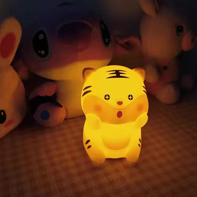 

Милая игрушка-Тигр, лампа, украшение комнаты, светодиодное ночное освещение, Usb зарядка, светодиодный фонарь, креативный подарок для детей