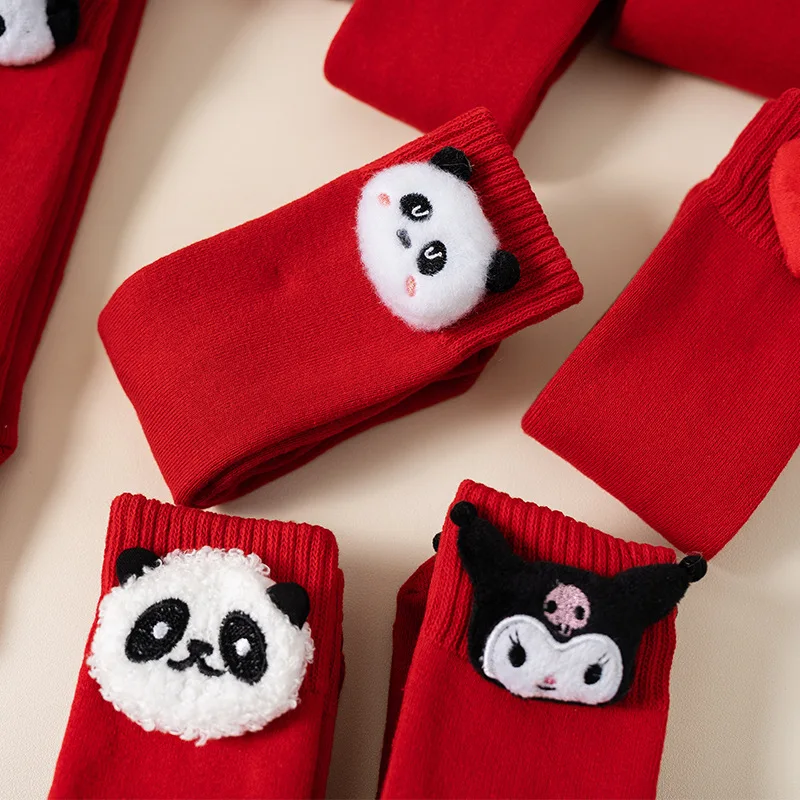 

Kawaii Sanrio Socks Cute Hello Kitty Thickened Terry Decoration Cute Doll Mid Tube Cotton Socks Fashion Christmas Girl Gift