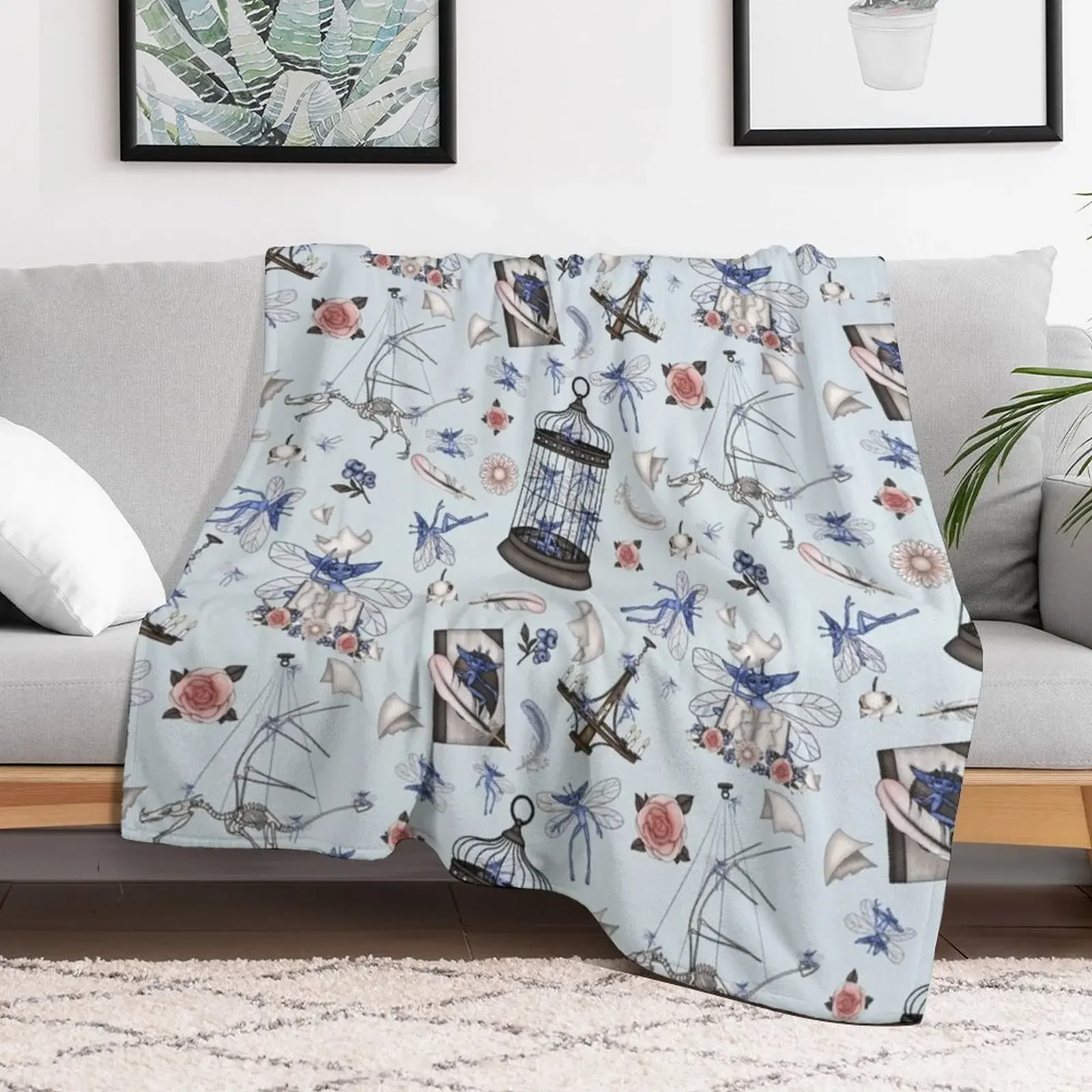Одеяло Cornish Pixies среда для декоративных одеял волос на диване