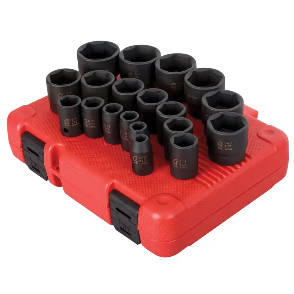 

Sunex 2640 19-Piece 1/2 in. Drive SAE Impact Socket Set