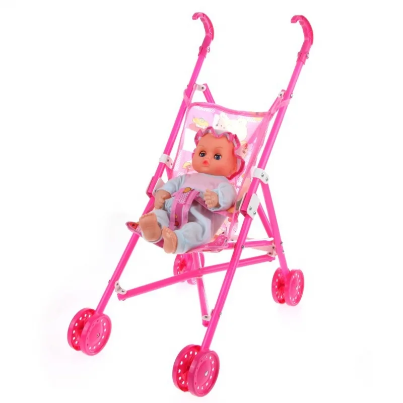 Dolls Buggy Stroller Pushchair Pram Foldable Toy Doll Baby |