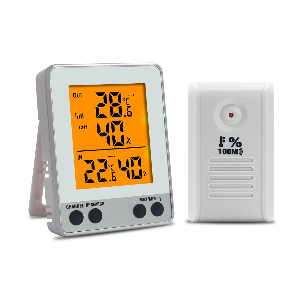 

Ketotek Wireless Indoor Outdoor Weather Station Hygrometer Thermometer Humidity Monitor Temperature Gauge With Backlight