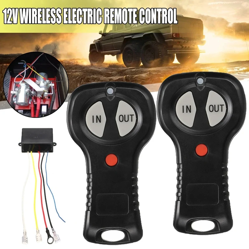

12V/24V Wireless Winch Remote Control Set Kit with Dual Manual Transmitter for Jeep SUV Truck Car