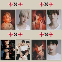2pcsset kpop txt thursdays child peripheral poster hanging picture sticker pictorial new korea group thank you card k pop
