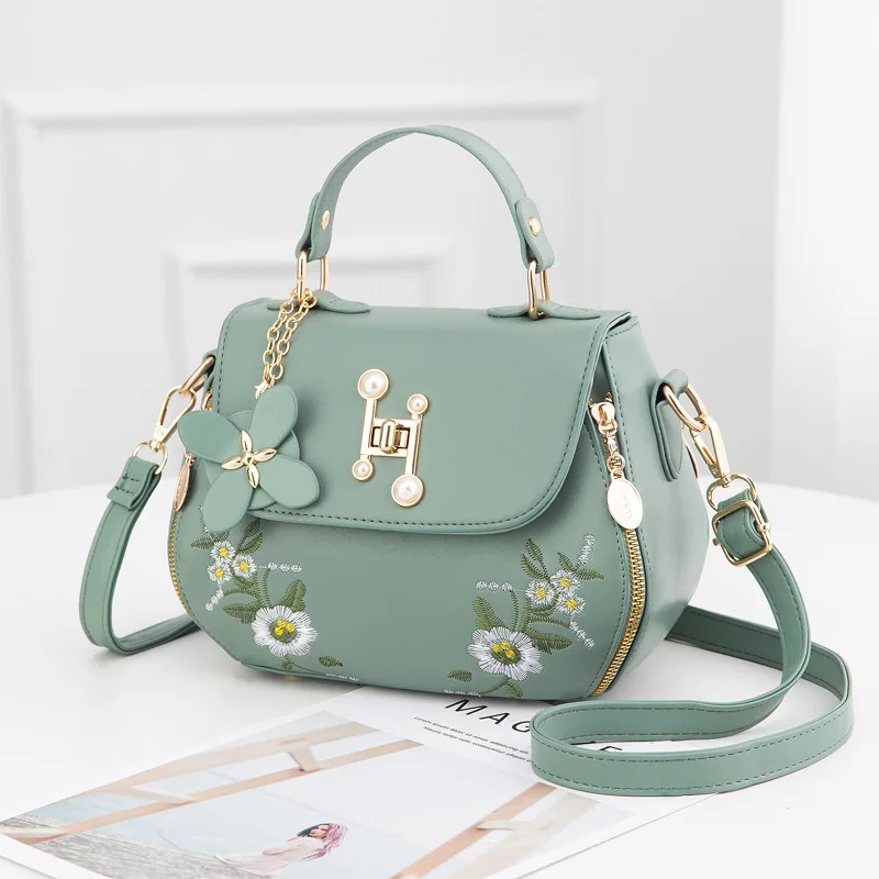 Women 2023 Bucket Bags Cross Body Vintage Embroidered Bag Shoulder Messenger PU for Women Luxury Handbags Women's Leather Bag