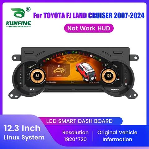 12,3-дюймовый ЖК-цифровой кластер приборной панели для TOYOTA FJ LAND CRUISER 2007-2024, спидометр, виртуальная приборная панель, измеритель кабины