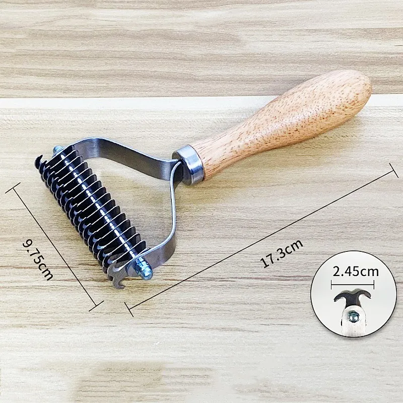 Расческа для собак с деревянной ручкой расческа из нержавеющей стали удаления