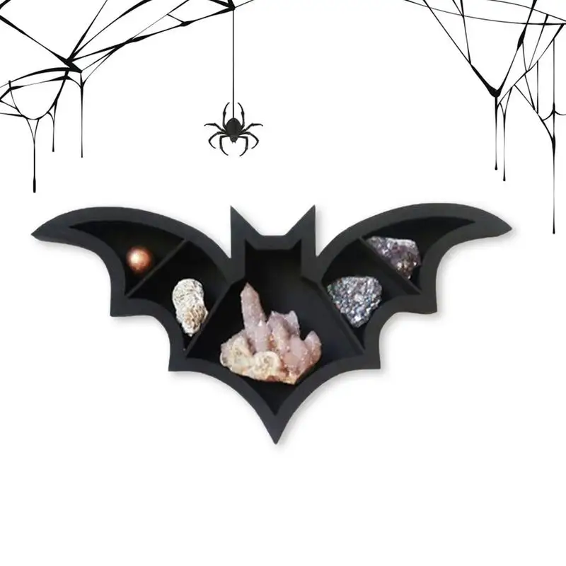 

New Bat Shaped Hanging Board Hooks Shelves Wall Mounted Rack Home Decoration Key Crystal Holders Door Room Kitchen Bedroom