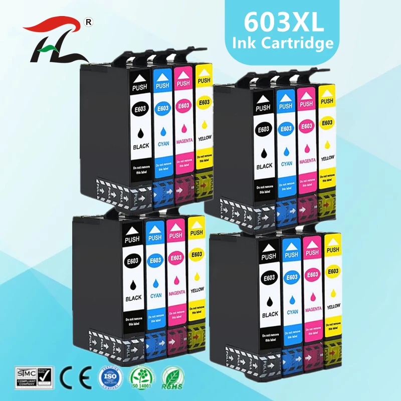 

HTL T603XL Compatible Epson 603XL E603 T603 for XP-2100 XP-3100 WF-2810 XP-3105 XP-4100 XP-4105 WF-2830 XP-2105 Printer