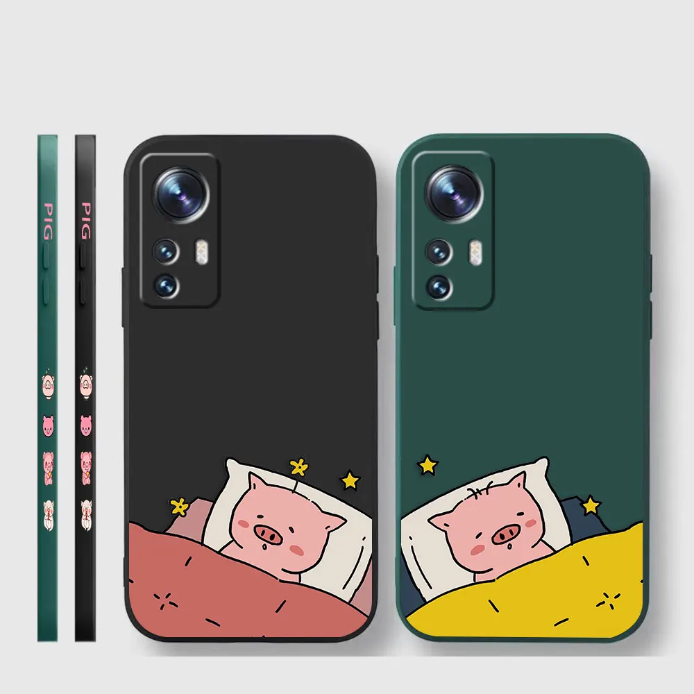 Phone Case For Xiaomi 13 12 12T 12S 11 11T 10 10S 9 8 Pro Ultra Lite Colour Case Cover Funda Cqoue Shell Cute Cartoon Pink Piggy
