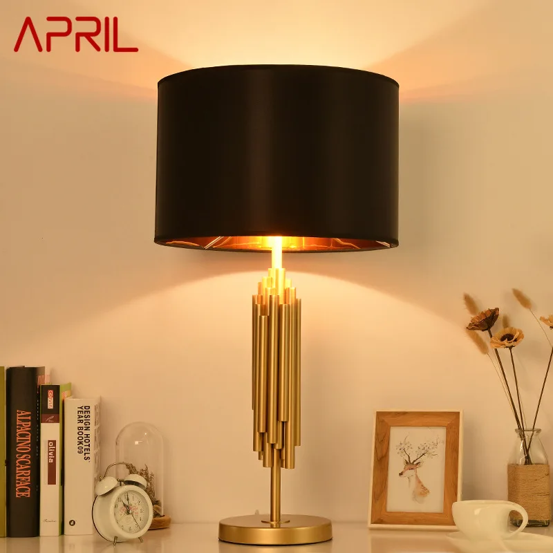 

APRIL Contemporary Dimming Table Lamp LED Creative Classics Black Lampshade Desk Light for Home Living Room Bedroom