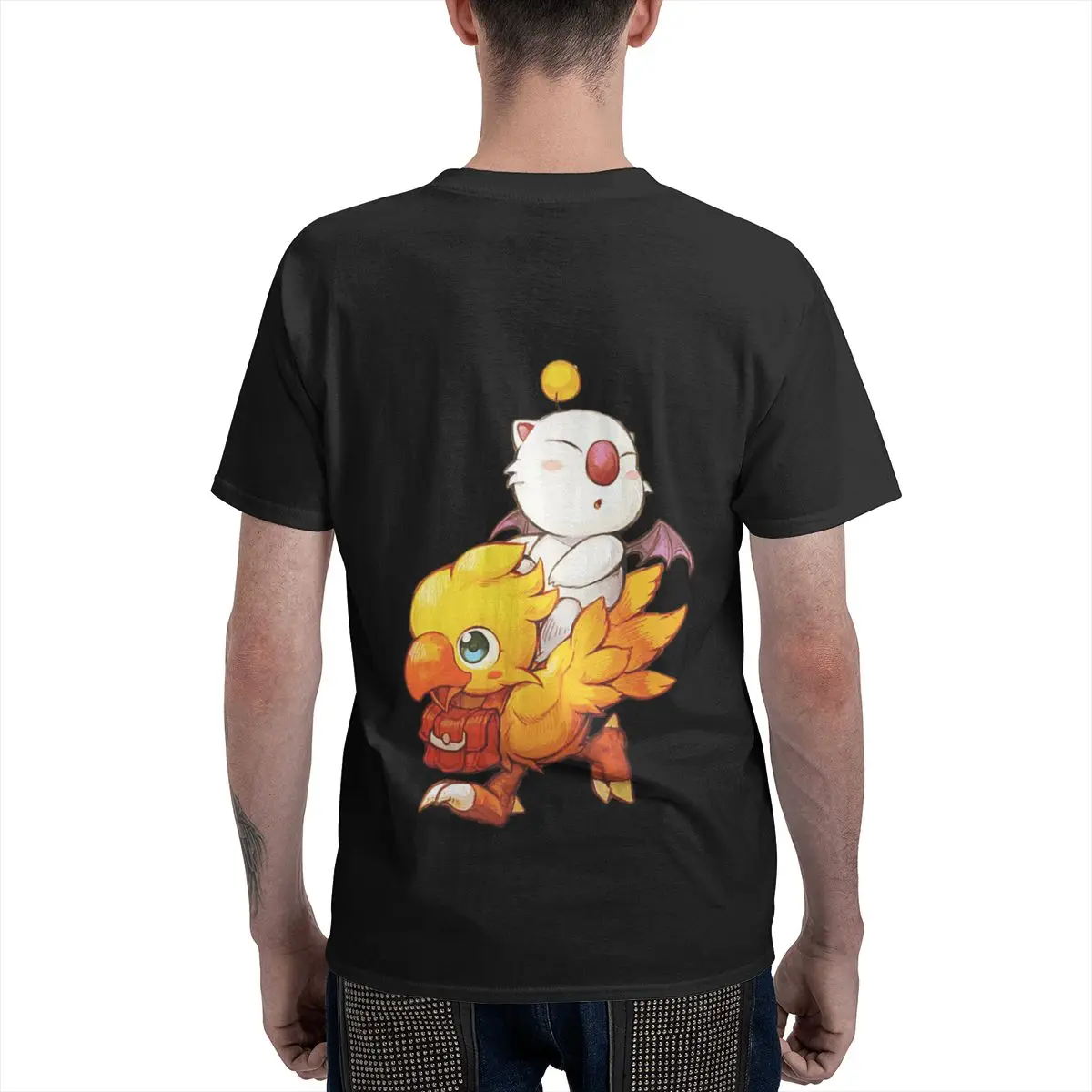 Двусторонняя футболка Chocobo Moogle Final Fantasy Street, минималистичная, для повседневной носки, не скручивается. (art.: 3920dcb26cb19) - 3920dcb26cb19