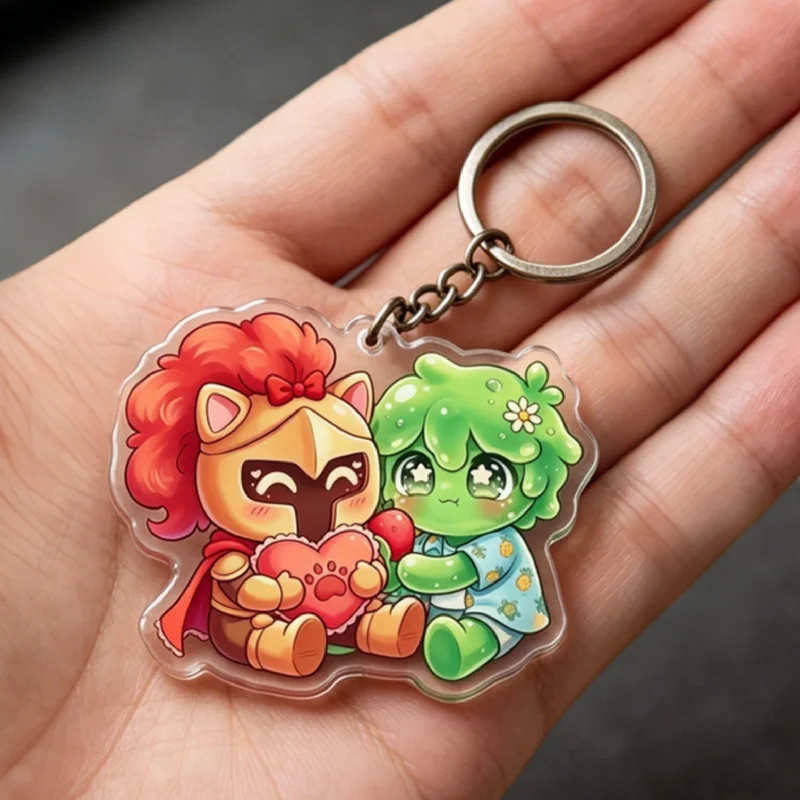 Брелок ARG - Акриловые подвески Avery & D3rlord3 Chibi - Пиксельный арт-кулон ручной работы - Милый зеленый и красный брелок-талисман для рюкзака (art.: 3920da184dad5) - 3920da184dad5