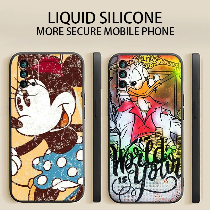 

Disney Phone Case For Xiaomi Redmi 9 9i 9T 9AT 9A 9C Carcasa Black Luxury Ultra ShockProof Original TPU Coque Smartphone Funda