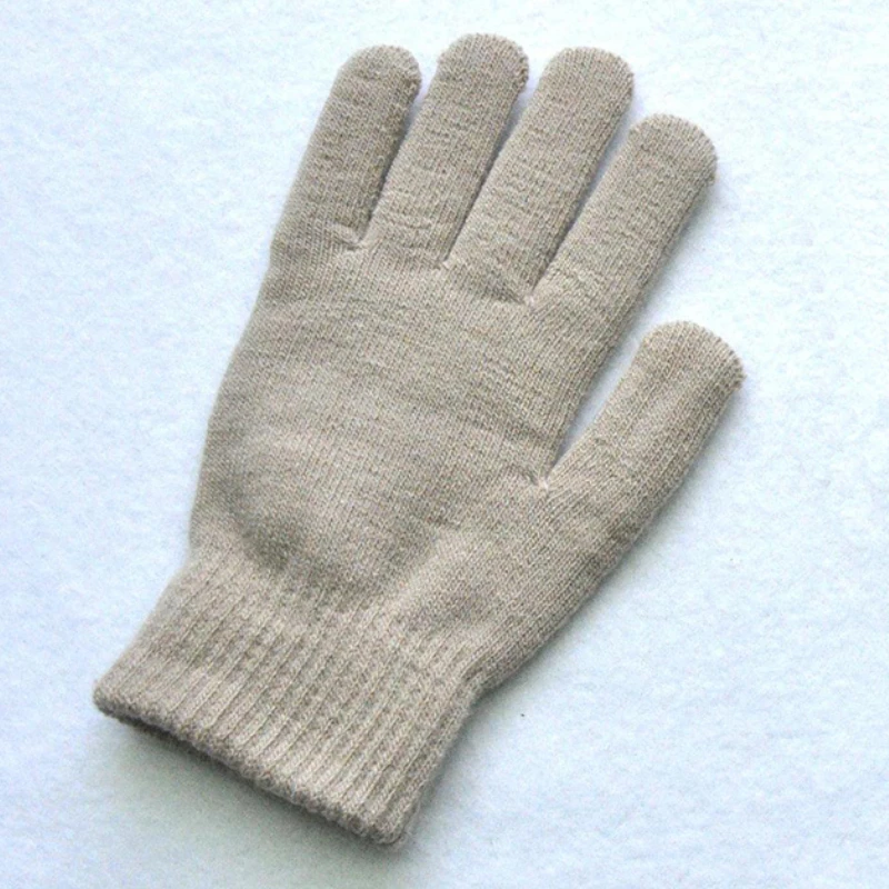 Зимние вязаные плюшевые перчатки для женщин и мужчин осенние утолщенные
