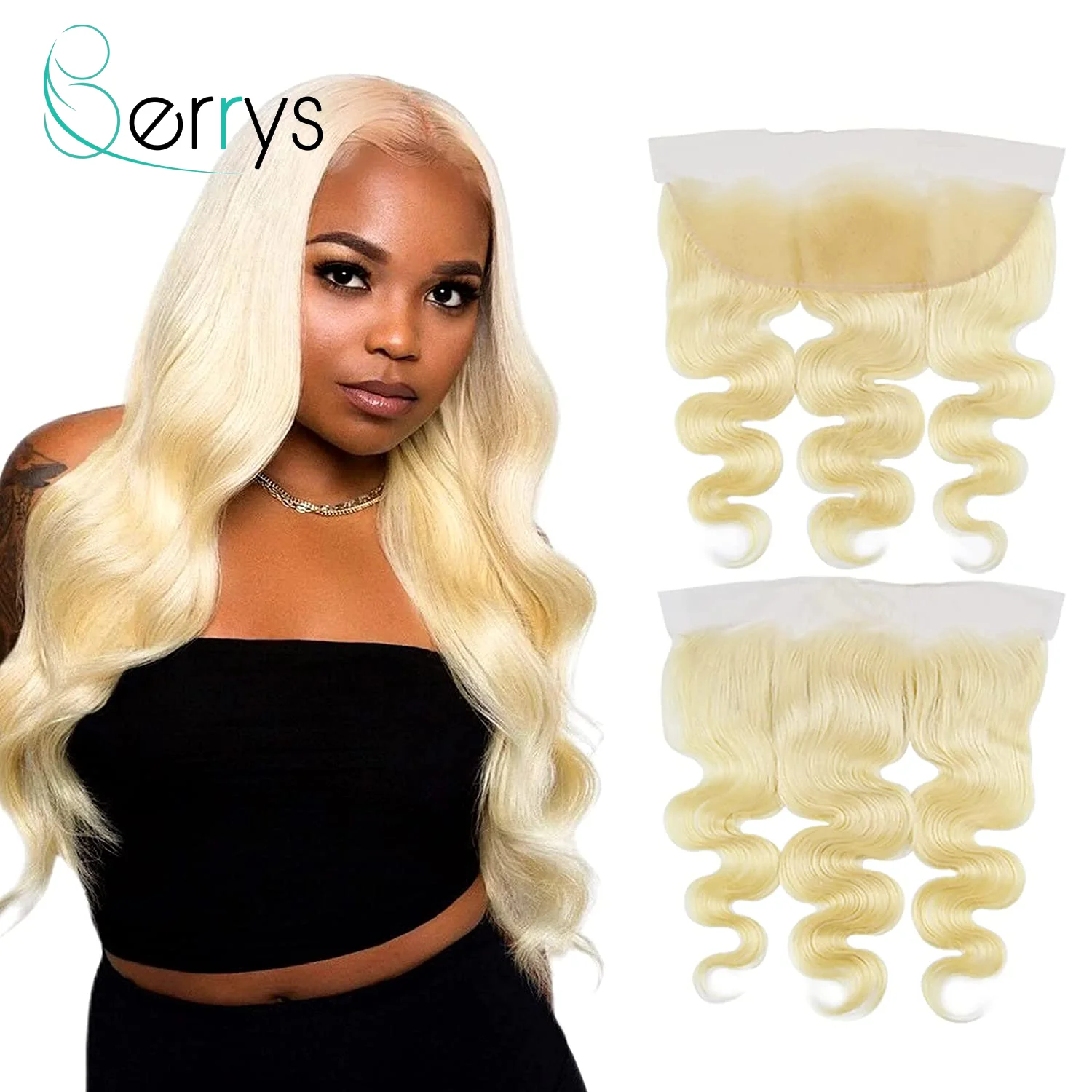 Berrys Fashion Hair 613 Blonde Body Wave Closure Frontal HD Lace Frontal 13x6 13x4 Peruvian Virgin Human Hair Lace Frontal
