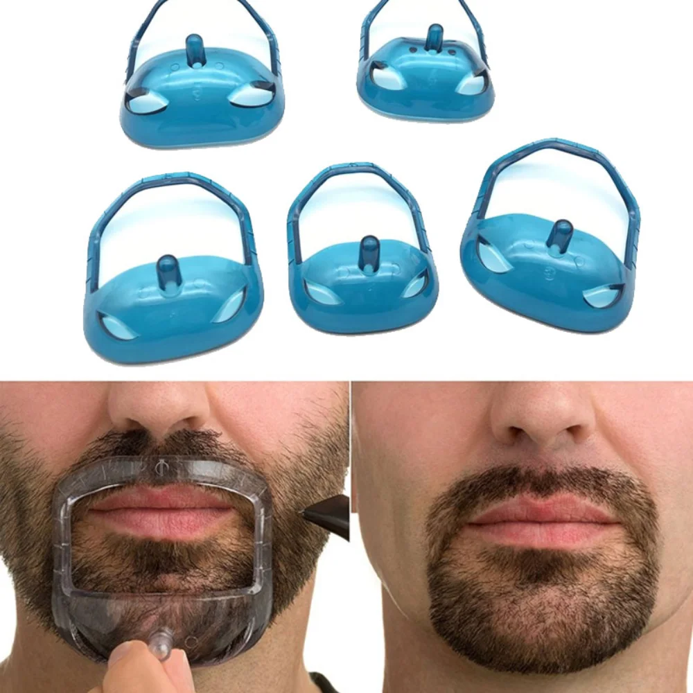 

5Pcs/set Beard Shaping Trimming Tool Styling Template Salon Mustache Symmetric Cut Hair Brush Beard Comb Edge HairBrush for Men