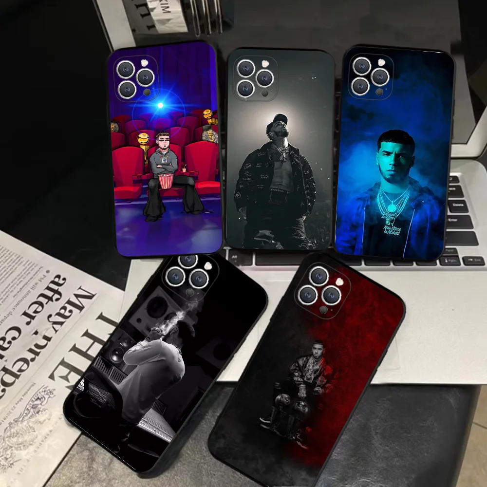 Чехол для телефона A-Anuel AA Rapper iPhone 16 15 14 13 12 11 Pro X XS Max XR Plus Mini Soft Black Cover