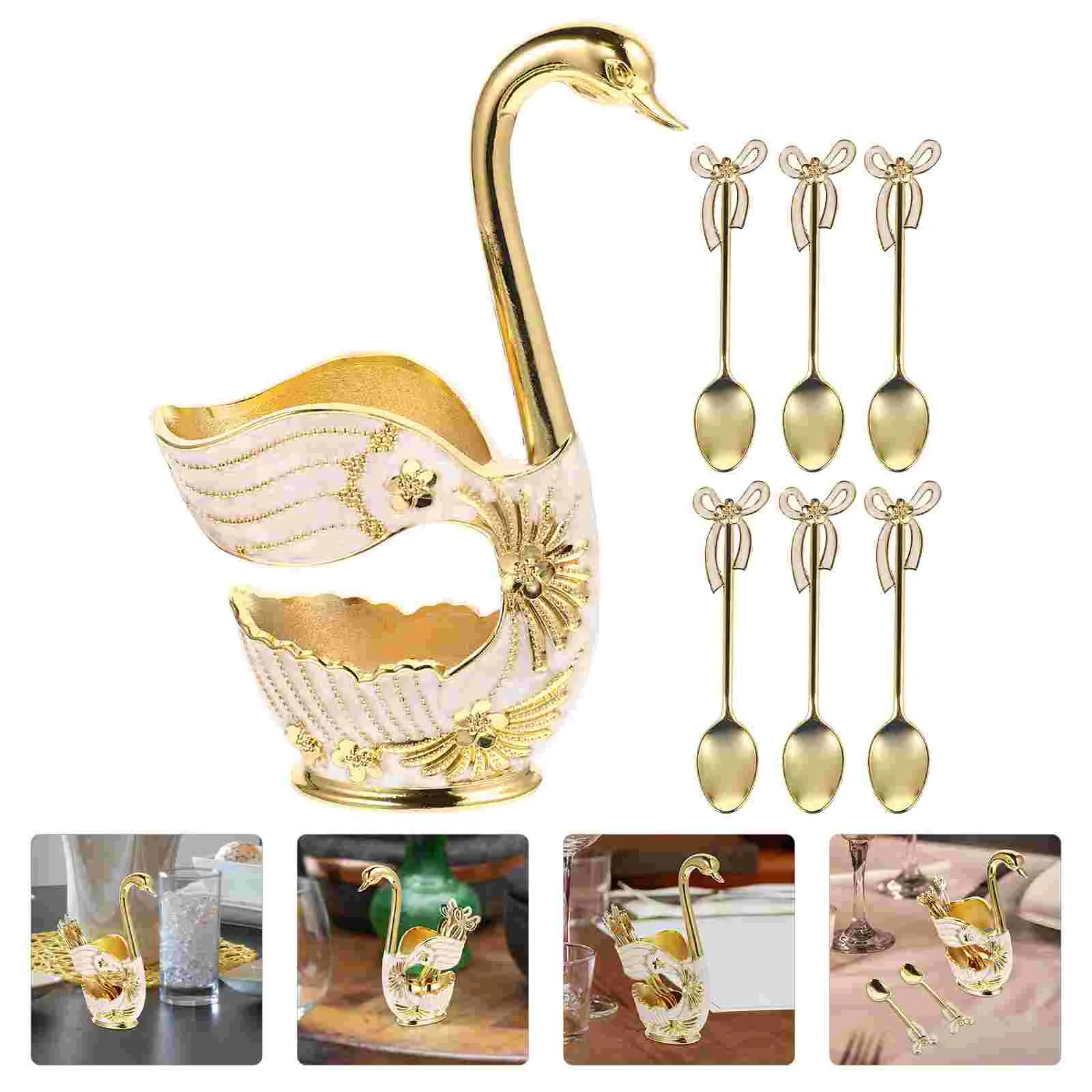 

1 Set Of Dessert Bar Utensil Rest Coffee Dessert Coffee Bar Coffee Scoop Spoons With Storage Holder Coffee Spoon Holder