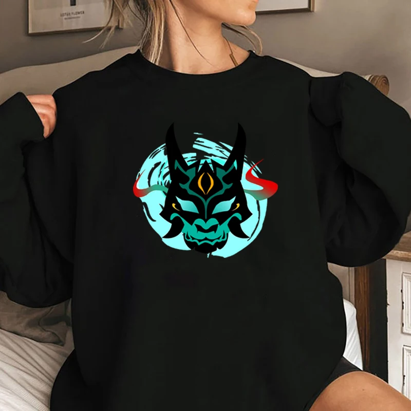 

Genshin Impact Xiao Yaksha Funny Sweatshirt Women Long Sleeve Pullover Gamer Hoodie Women's Coat Spring Cartoon Clothes