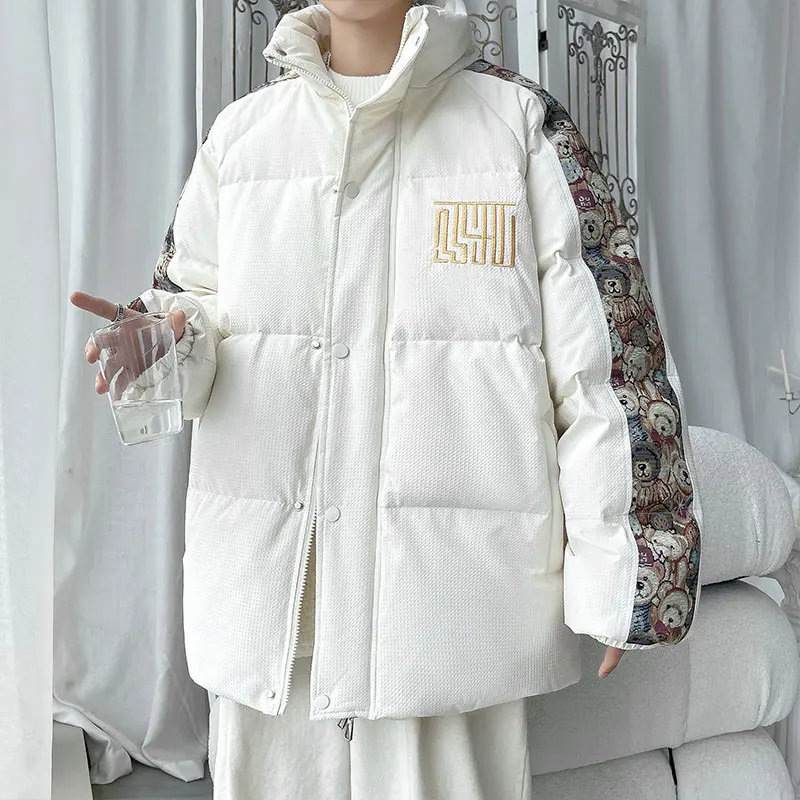 

Зима 2023 Новый воротник хлопчатобумажная подушка пальто мужской наружный теплый пуховик молодой свободный толстый пальто Pake увеличенный размер M - 5XL одежда