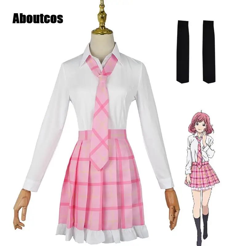 

Aboutcos Noragami Ebisu Kofuku JK School Uniform Shirt Skirt Tie Sock Outfit Anime Cosplay Costumes 4PC/Sets