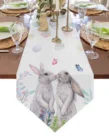 Пасхальный кролик, цветок, Бабочка, кролик, украшение для стола, домашняя праздвечерние чная скатерть, кухонные аксессуары, коврик для стола