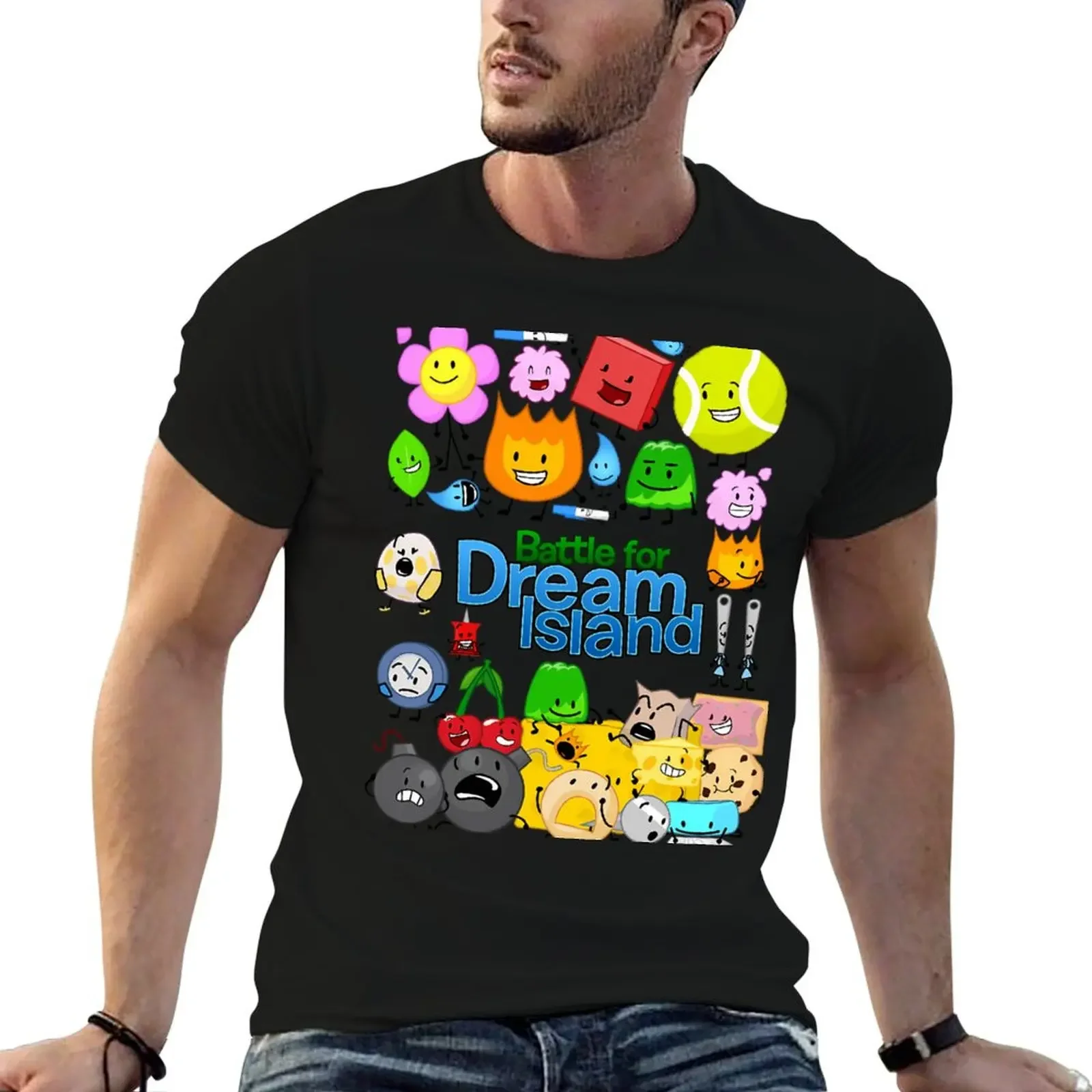 Приталенная футболка Battle For Dream Island с рисунком в стиле аниме роскошная мужская