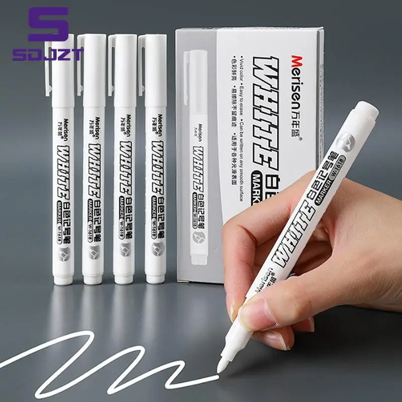 

White Marker Pen Alcohol Paint Oily Waterproof Tire Painting Graffiti Pens Permanent Gel Pen for Fabric Wood Leather Marker 2MM