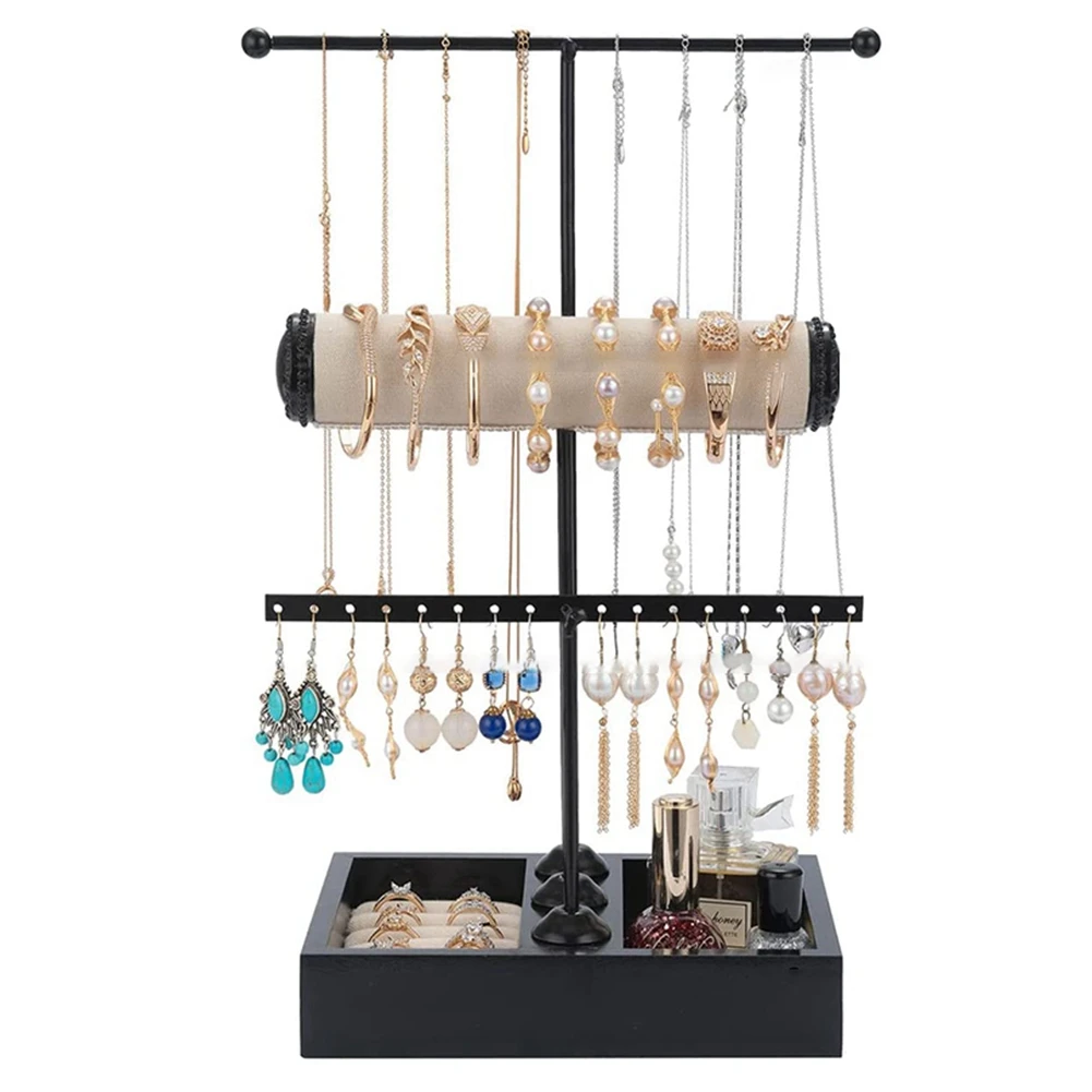 

Jewelry Organizer Stand 3 Tier Hanging Jewelry Organizer for Earring Necklace Bracelet Holder Jewelry Perfume Organizers