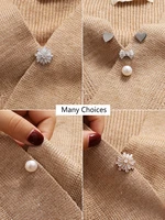 cardigan pin fashion style cute creative fixed clothes pearl decorative brooch for women anti exposure neckline buckle jewelry